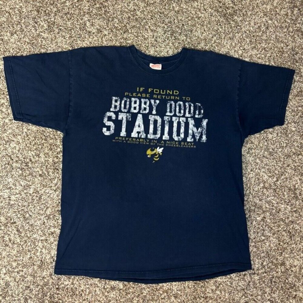 Vintage Georgia Tech Buzz Yellow Jackets NCAA Funny Graphic Tee BMOC Size XL